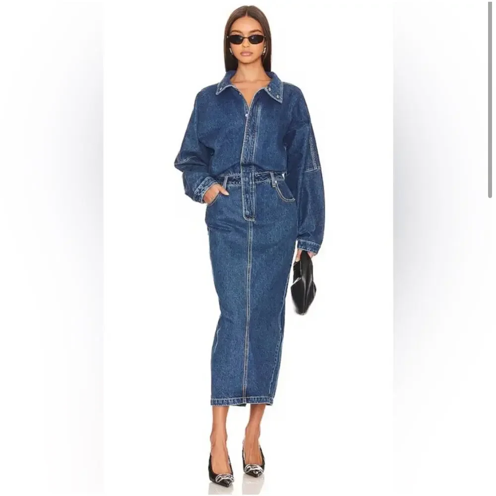 Ronny Kobo Sebastian Denim Dress Size Medium - Picture 11 of 11